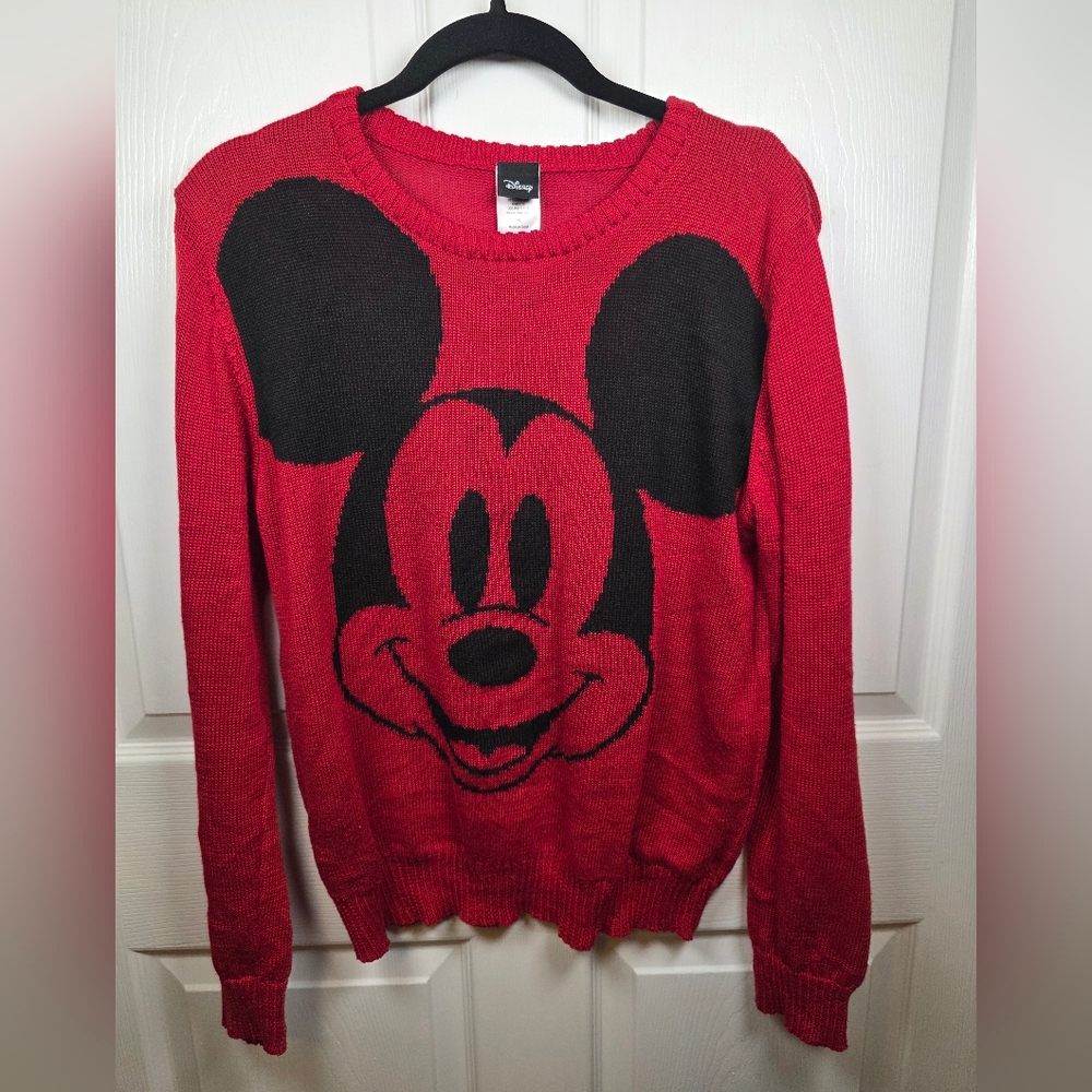 Disney Mickey Mouse Red Knit Sweater XL